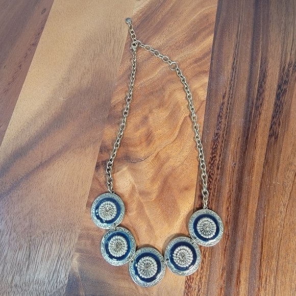 Ruby Rd. Chic Gold and Black Statement Necklace Medallions Chain - Picture 10 of 17